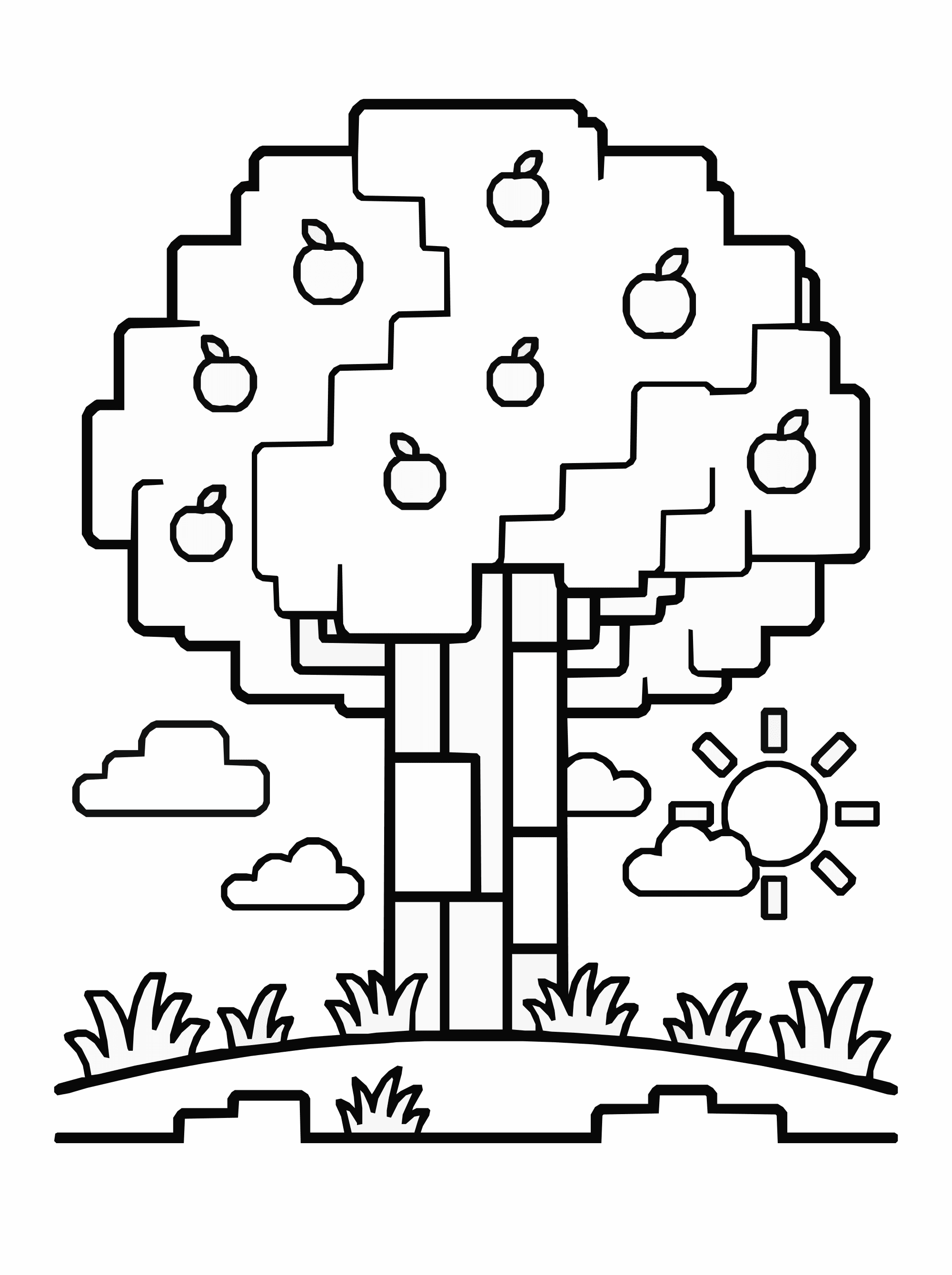Minecraft Tree Coloring Page