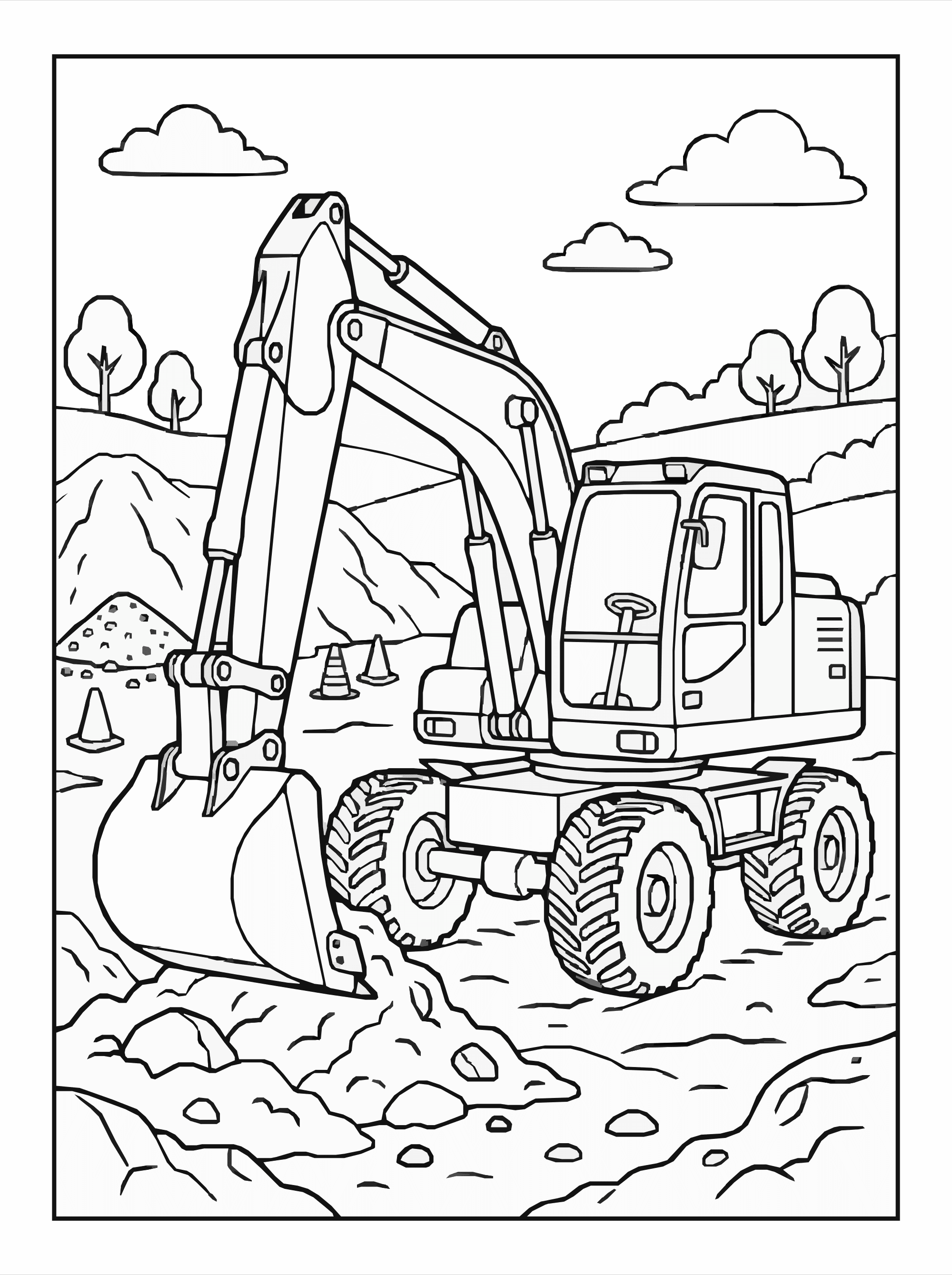 Construction Vehicle Coloring Page