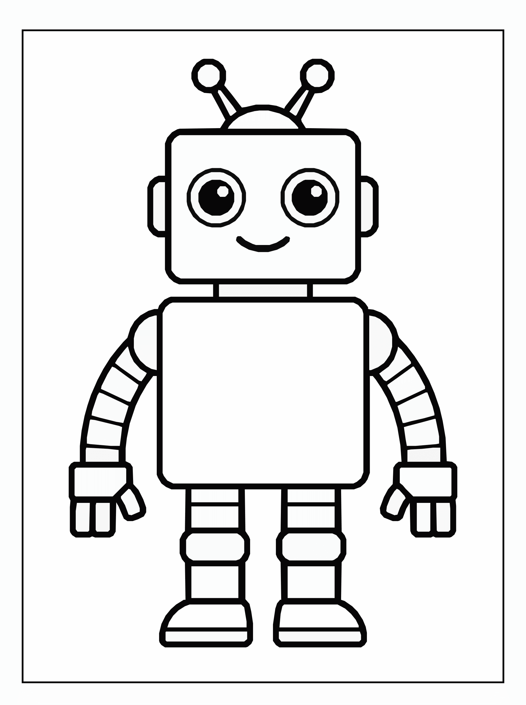 Cartoon Robot Coloring Page