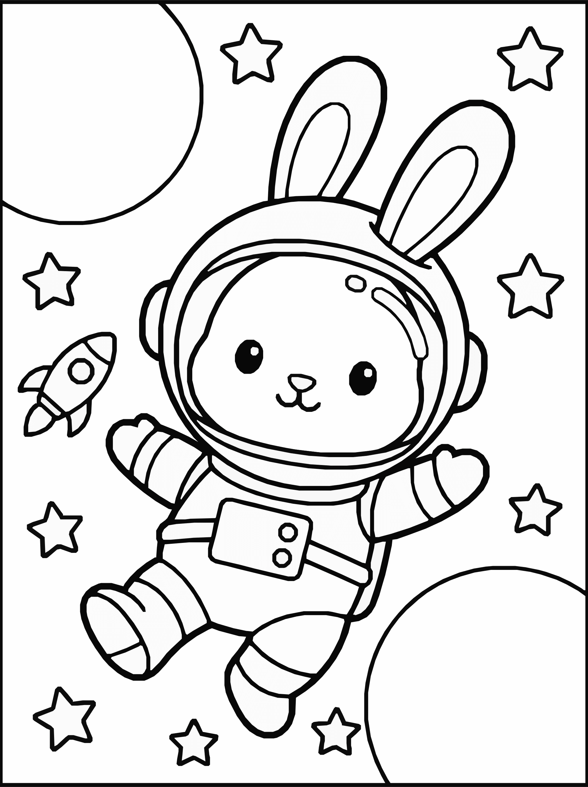 Bunny Astronaut Coloring Page – Space Adventure Printable