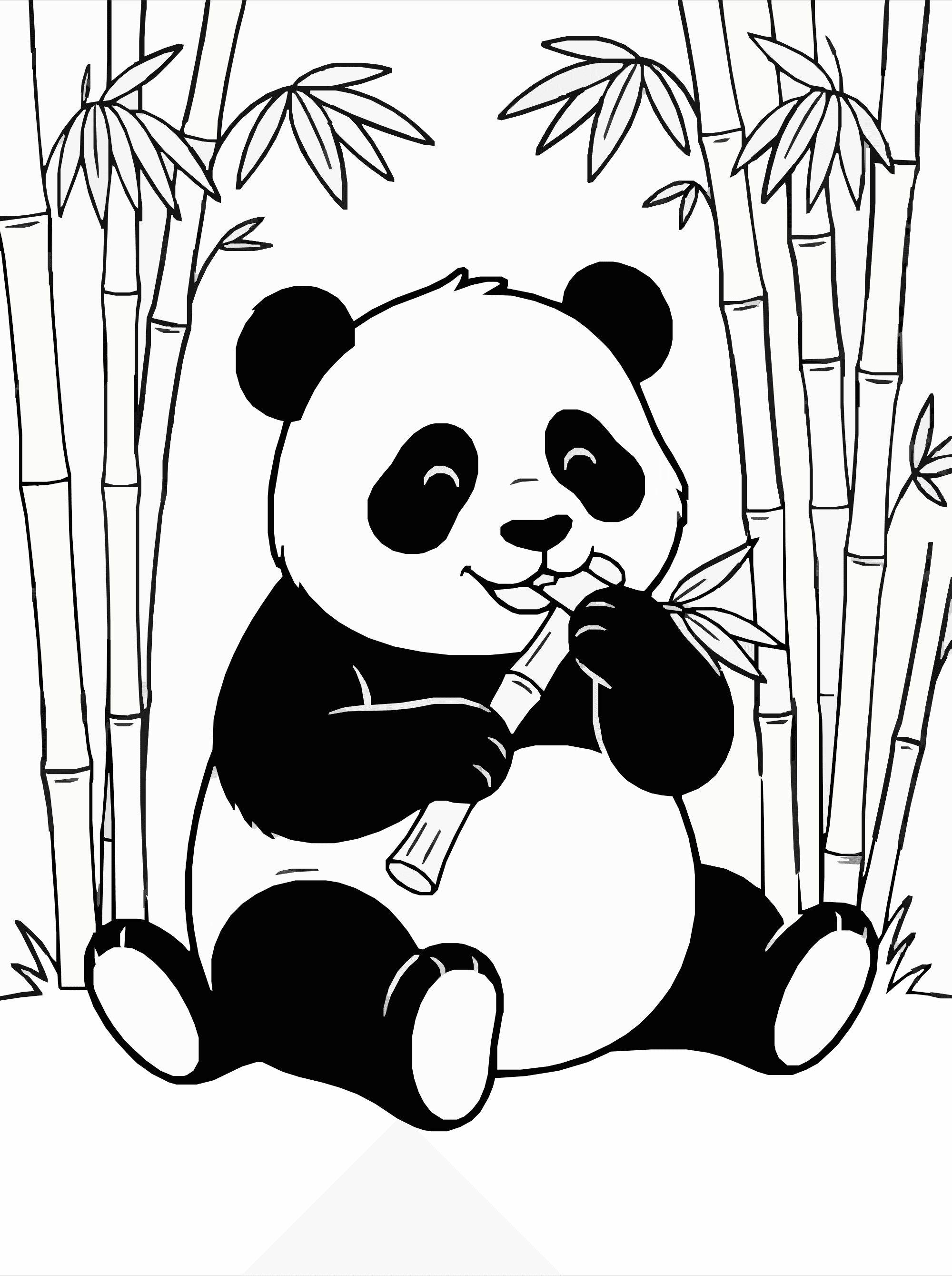 Panda Coloring Page – Bamboo Forest Snack Printable