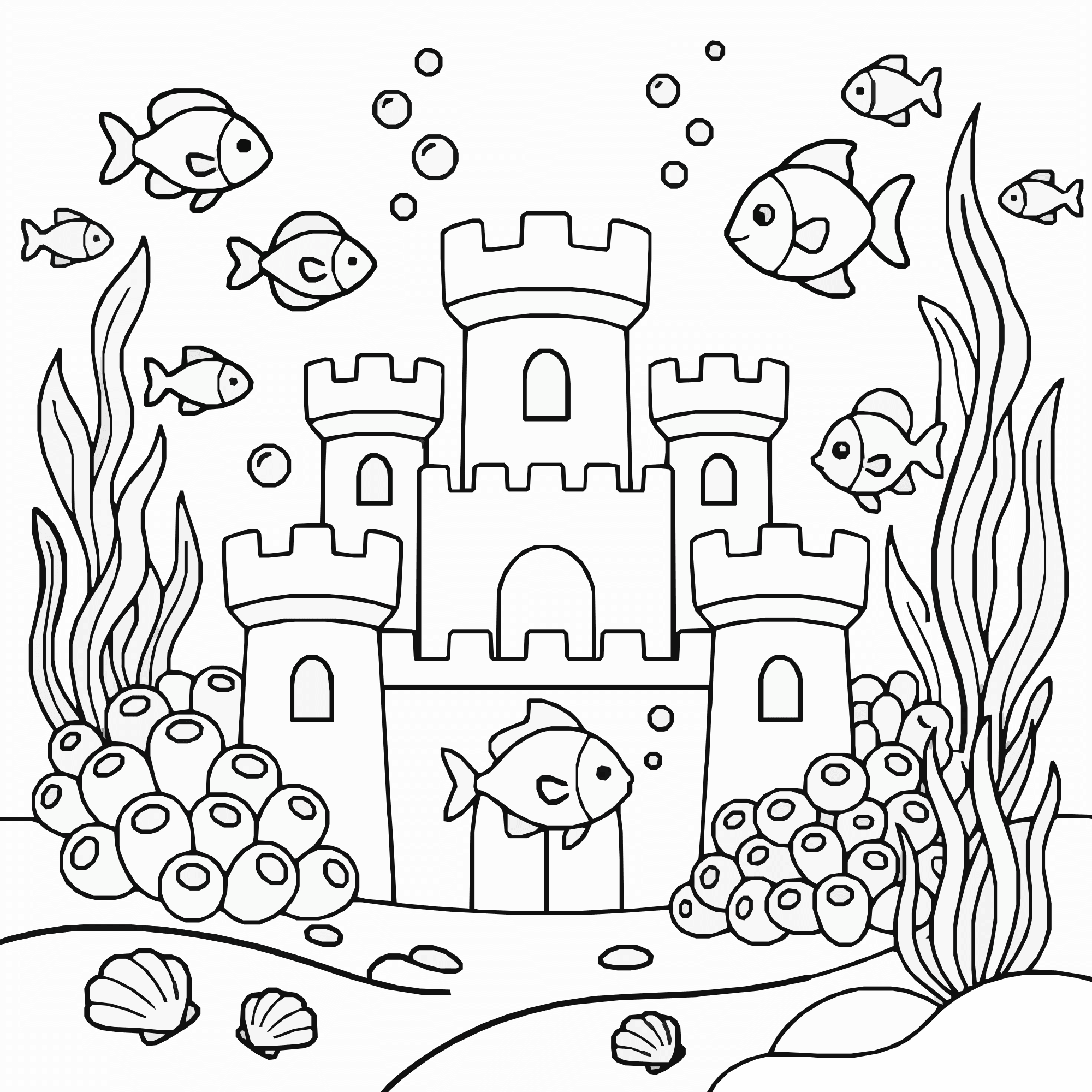 Underwater Kingdom Coloring Page