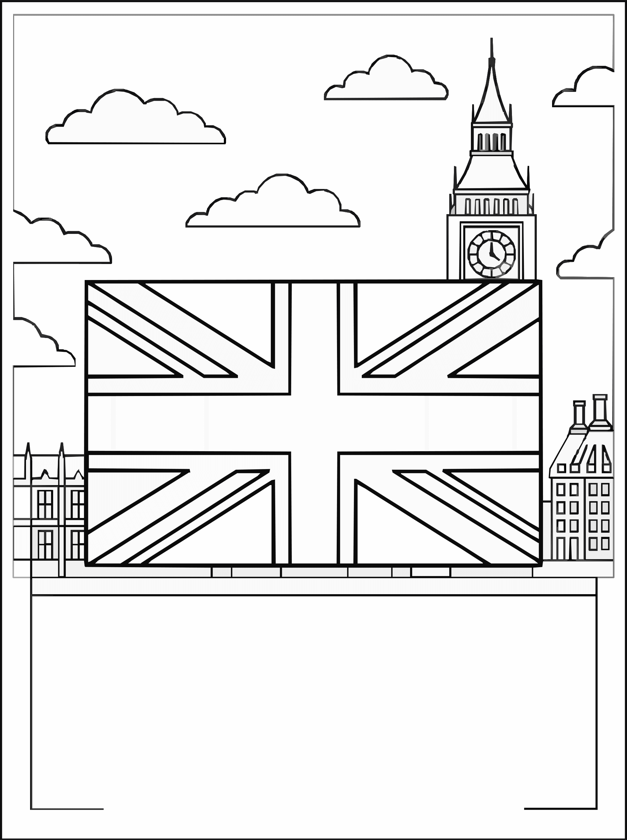United Kingdom Flag Coloring Page