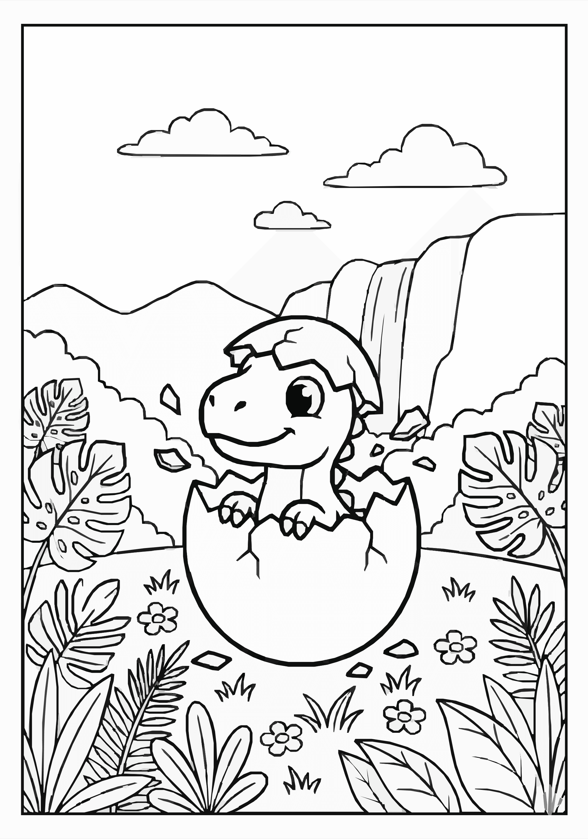 Baby Dinosaur Coloring Page