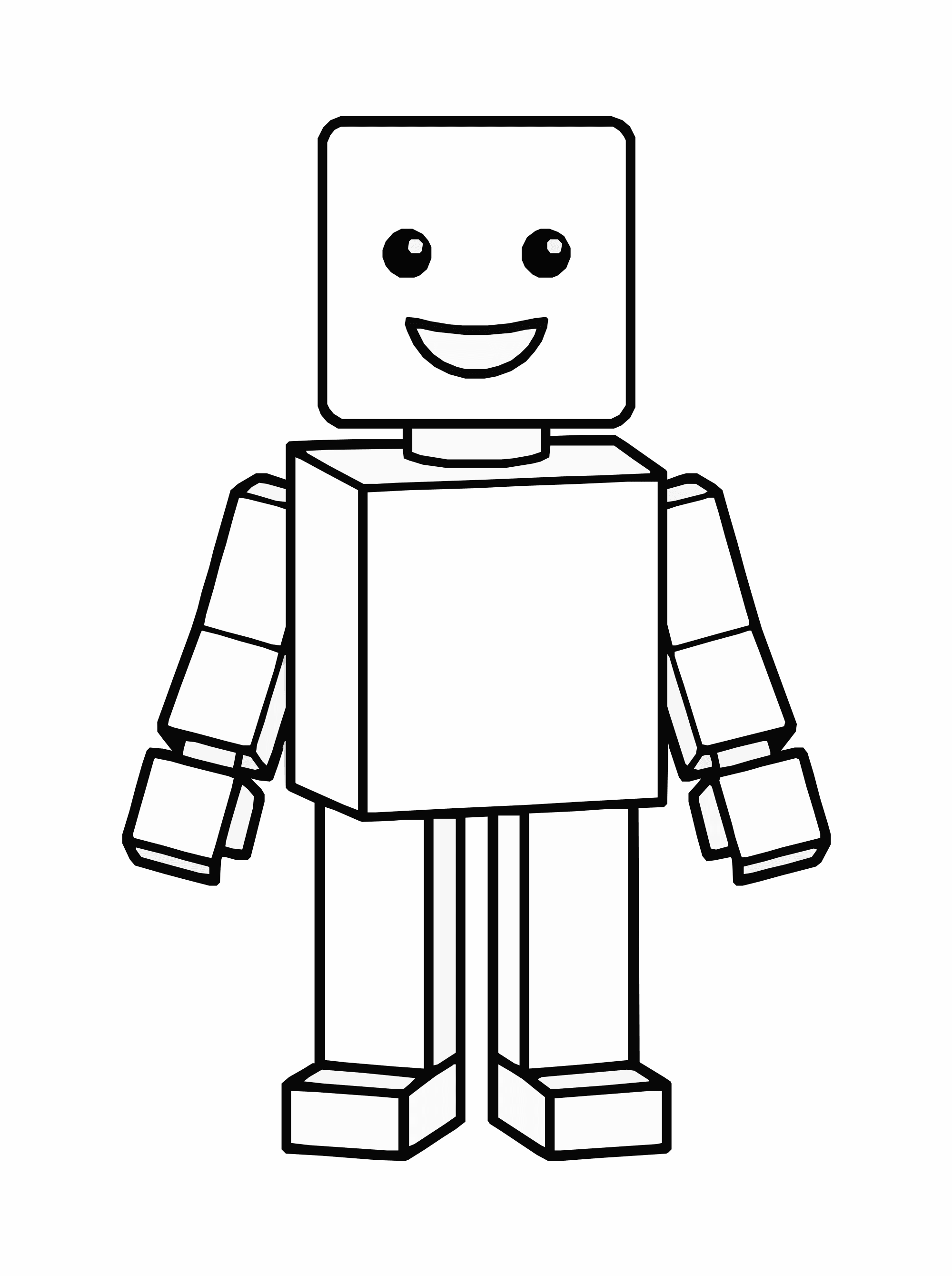 Roblox Style Character Coloring Page – Blocky Avatar A4 Printable