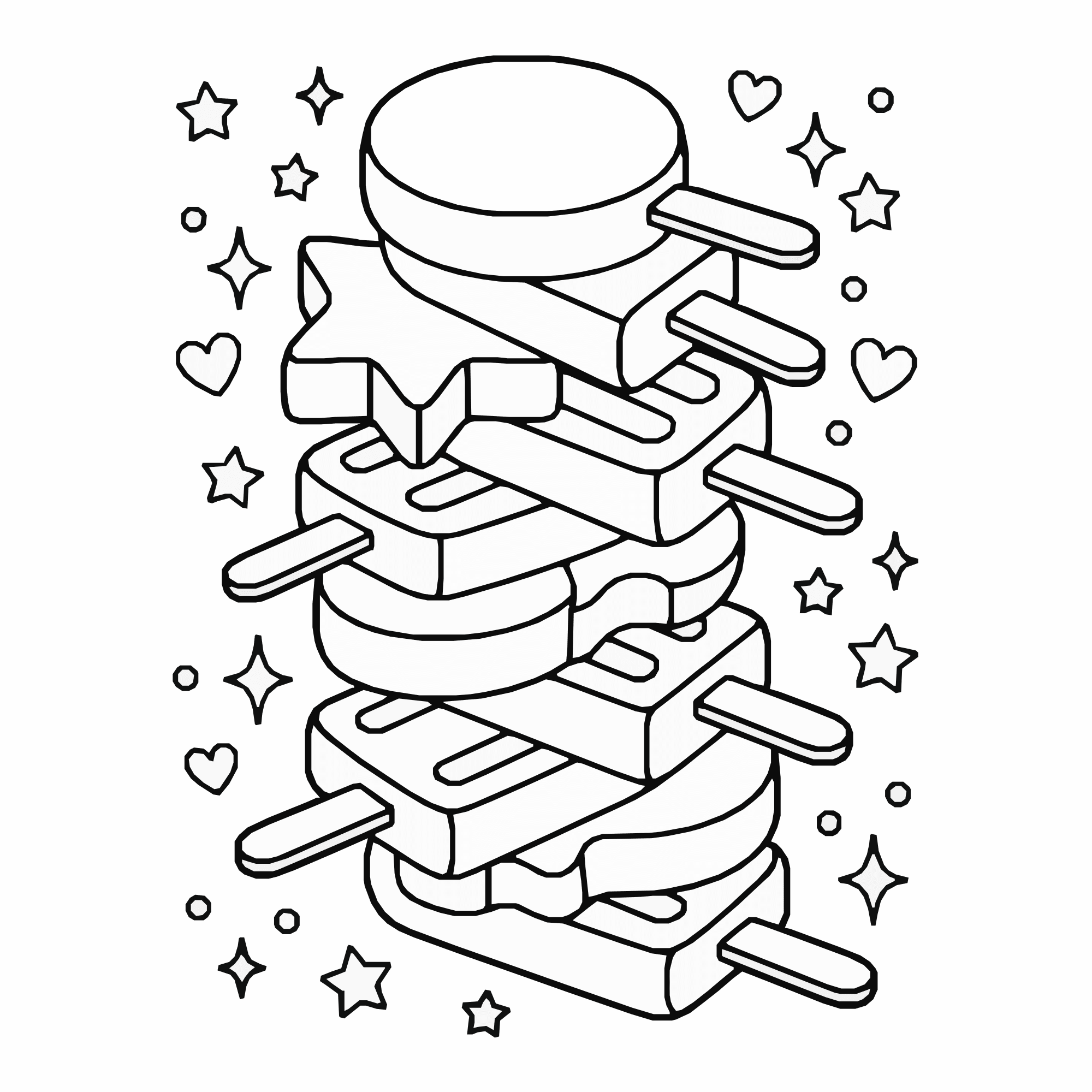 Rainbow Popsicle Coloring Page – Sweet Tower Stack Printable