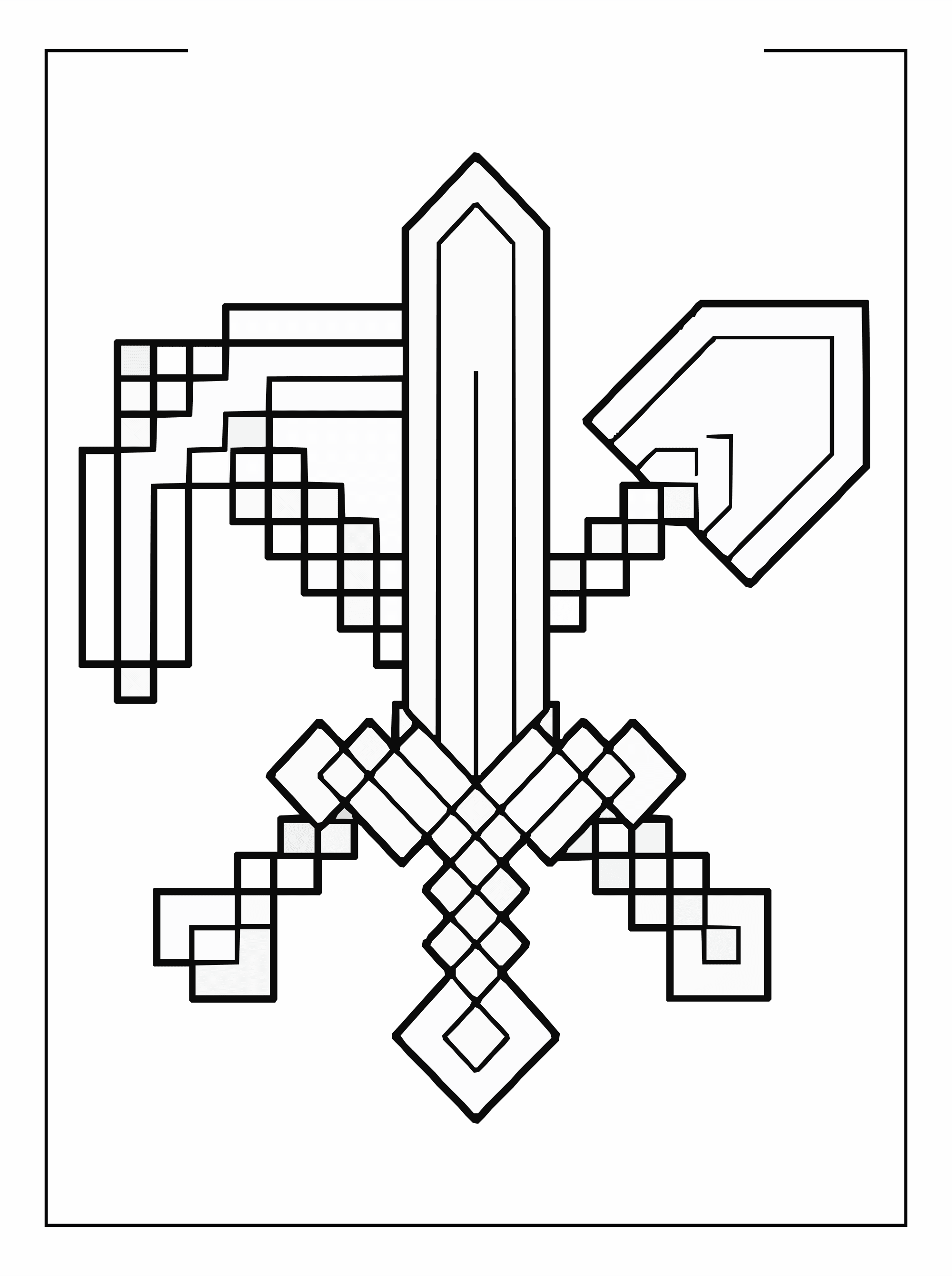 Minecraft Sword Coloring Page