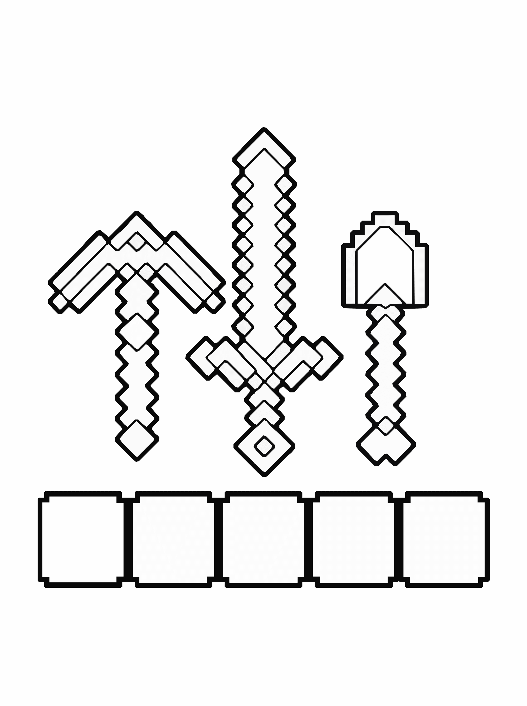 Minecraft Tools Coloring Page
