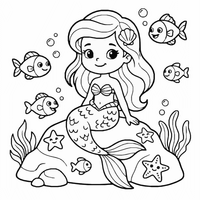 Free printable Mermaid Coloring Page coloring page