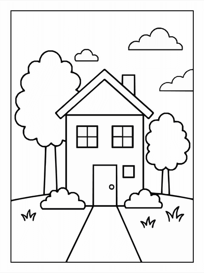 Free printable Minecraft House Coloring Page coloring page