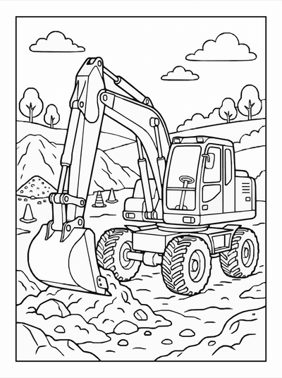 Free printable Construction Vehicle Coloring Page coloring page