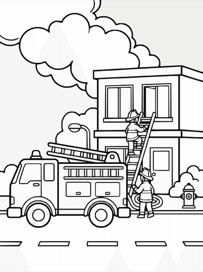 Free printable Fire Truck Coloring Page coloring page