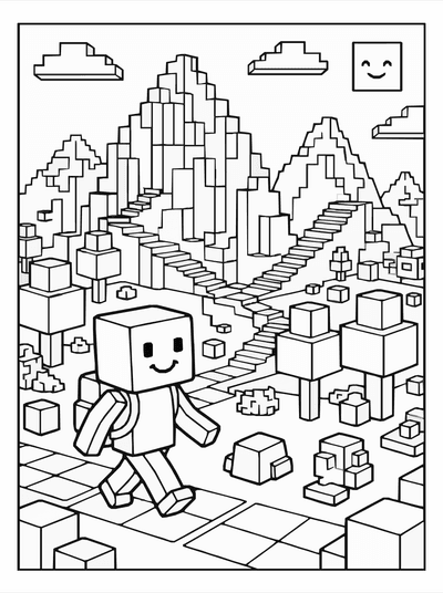 Free printable Minecraft Adventure Coloring Page coloring page