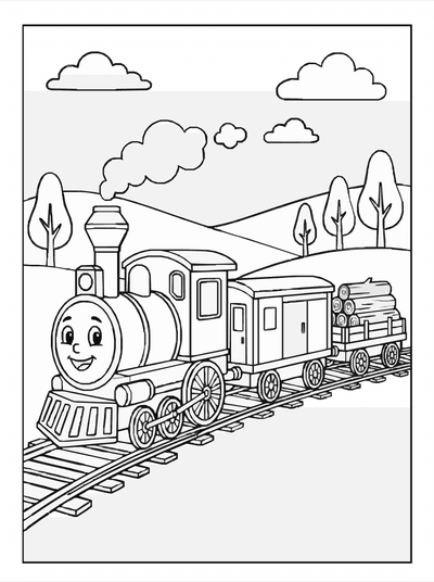 Free printable Train Coloring Page coloring page