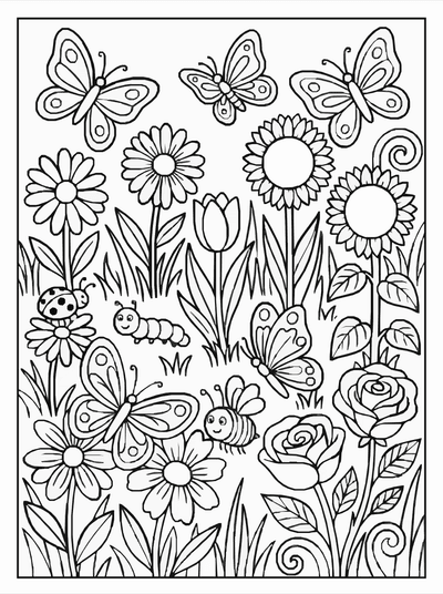 Free printable Garden Nature Coloring Page coloring page