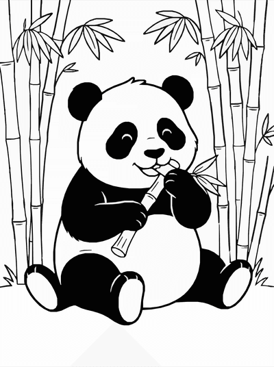 Free printable Panda Coloring Page – Bamboo Forest Snack Printable coloring page