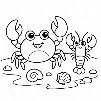 Free printable Crab Coloring Page coloring page