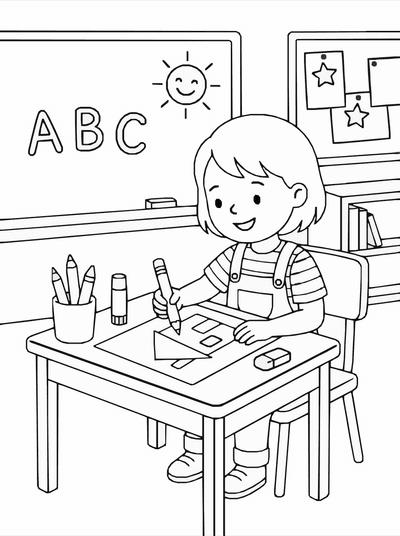 Free printable Art Class Coloring Page coloring page