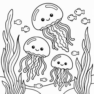 Free printable Jellyfish Coloring Page coloring page