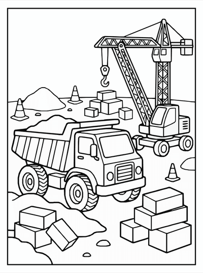 Free printable Construction Truck Coloring Page coloring page