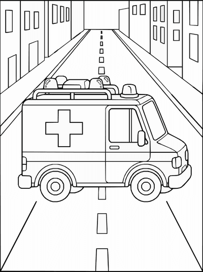 Free printable Ambulance Coloring Page – Emergency Vehicle Printable coloring page