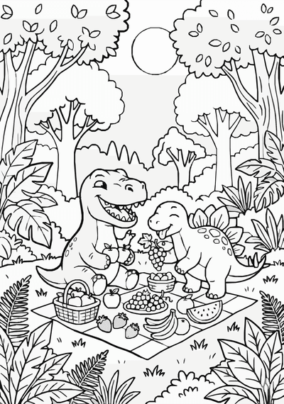 Free printable Funny Dinosaur Coloring Page coloring page