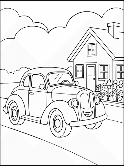 Free printable Vintage Car Coloring Page – Classic Vehicle Printable coloring page