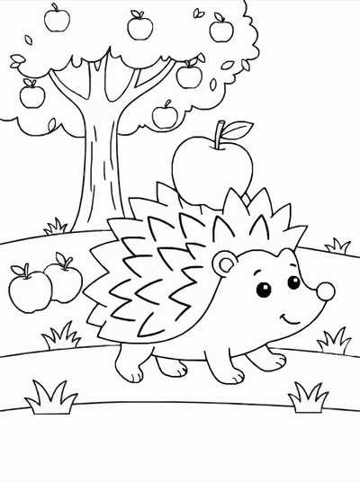 Free printable Hedgehog Coloring Page – Apple Harvest Printable coloring page