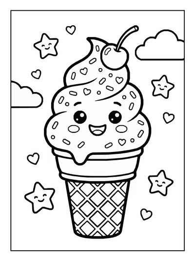 Free printable Cartoon Food Coloring Page coloring page