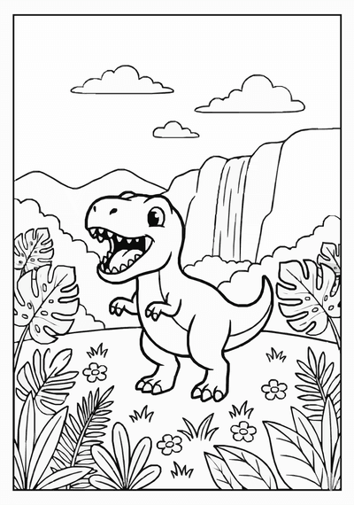Free printable Cute T Rex Coloring Page coloring page