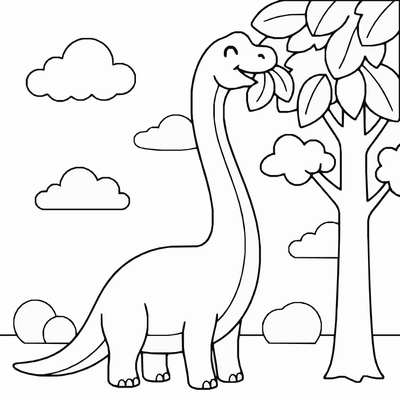 Free printable Brachiosaurus Coloring Page – Tall Dinosaur Printable for Kids coloring page