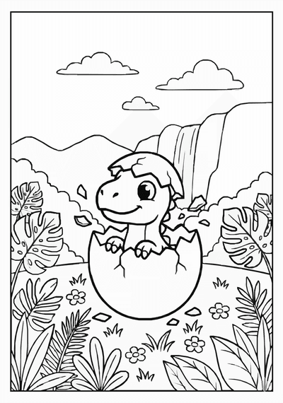Free printable Baby Dinosaur Coloring Page coloring page