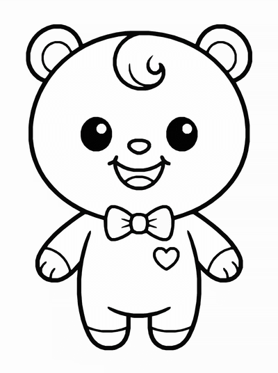 Free printable Toy Character Coloring Page – Cute Cartoon Figure A4 Printable coloring page
