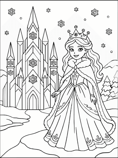 Free printable Ice Palace Princess Coloring Page Printable coloring page
