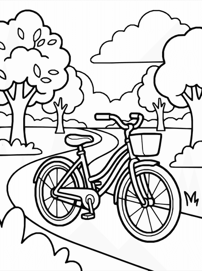 Free printable Bicycle Park Coloring Page coloring page