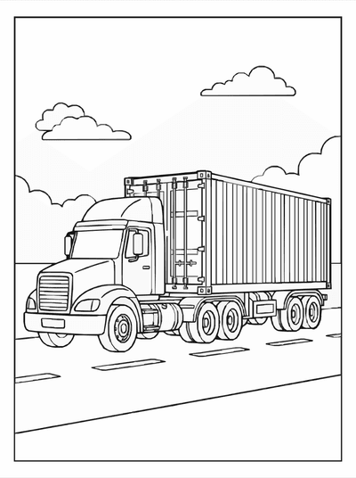 Free printable Truck Coloring Page coloring page