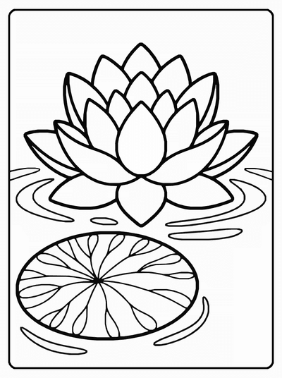 Free printable Lotus Flower Coloring Page coloring page