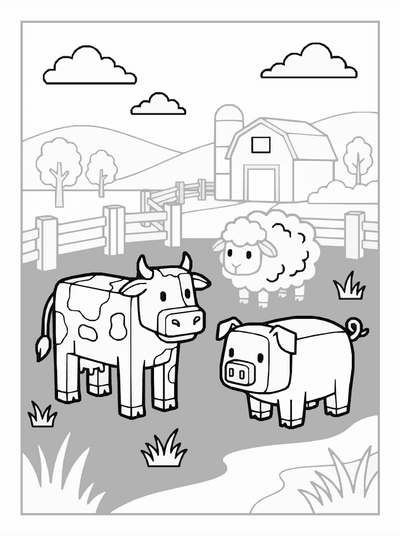 Free printable Minecraft Animal Coloring Page coloring page