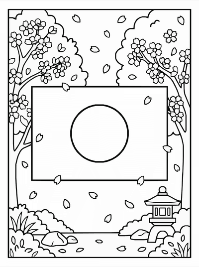 Free printable Japan Flag Coloring Page coloring page