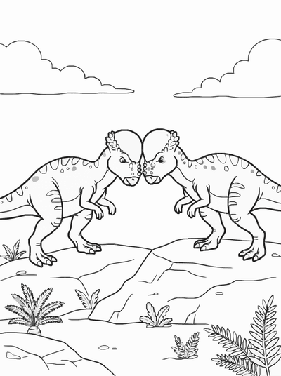 Free printable Pachycephalosaurus Coloring Page – Dome Head Dinosaur Printable for Kids coloring page