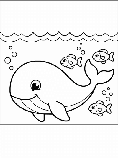 Free printable Whale Coloring Page – Ocean Wave Scene Printable coloring page