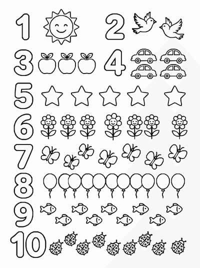Free printable Numbers Coloring Page coloring page
