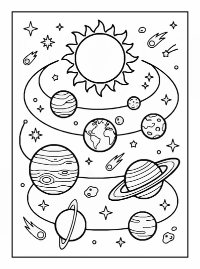 Free printable Solar System Coloring Page coloring page