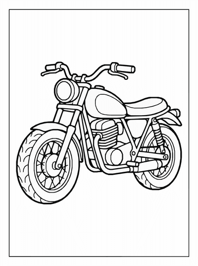 Free printable Motorcycle Coloring Page coloring page