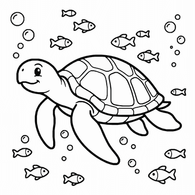Free printable Sea Turtle Coloring Page coloring page