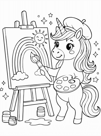 Free printable Unicorn Music Coloring Page – Piano Concert Printable coloring page