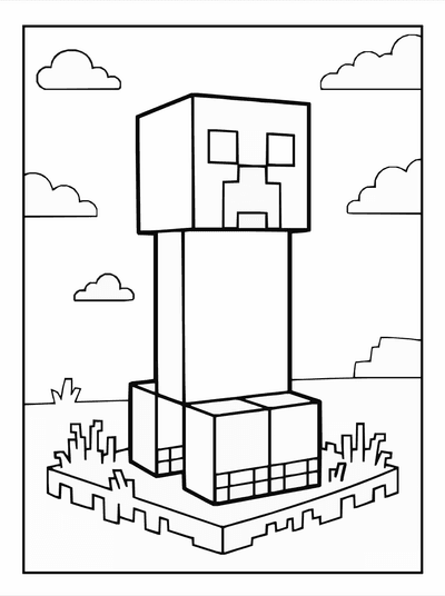Free printable Minecraft Creeper Coloring Page coloring page